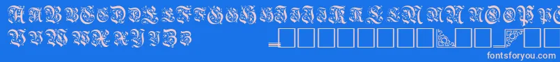 TopiascapssskRegular-Schriftart – Rosa Schriften auf blauem Hintergrund