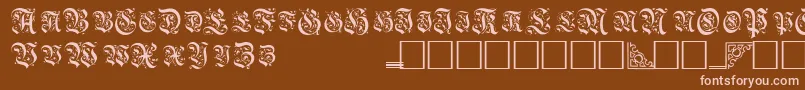 Шрифт TopiascapssskRegular – розовые шрифты на коричневом фоне