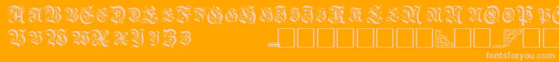 Шрифт TopiascapssskRegular – розовые шрифты на оранжевом фоне