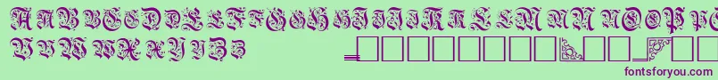 Шрифт TopiascapssskRegular – фиолетовые шрифты на зелёном фоне