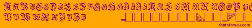 TopiascapssskRegular-fontti – violetit fontit oranssilla taustalla