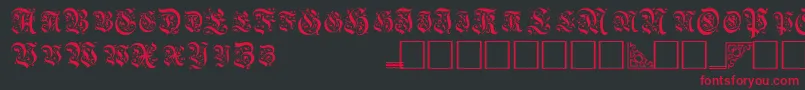 TopiascapssskRegular-fontti – punaiset fontit mustalla taustalla