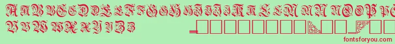 TopiascapssskRegular Font – Red Fonts on Green Background