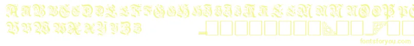 TopiascapssskRegular-Schriftart – Gelbe Schriften auf weißem Hintergrund