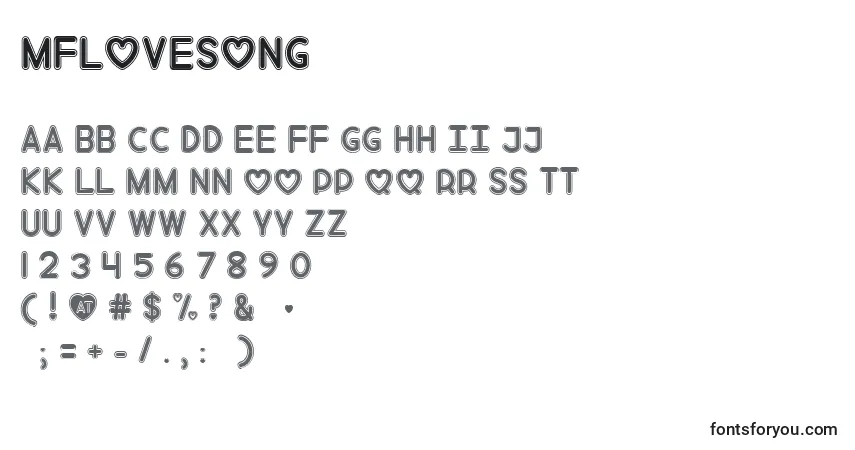Czcionka MfLoveSong – alfabet, cyfry, specjalne znaki