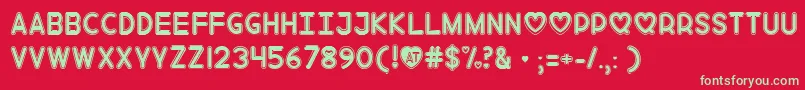 MfLoveSong Font – Green Fonts on Red Background