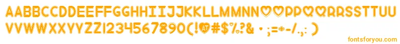 Czcionka MfLoveSong – pomarańczowe czcionki na białym tle