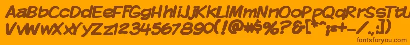 KomikaDisplayBold Font – Brown Fonts on Orange Background