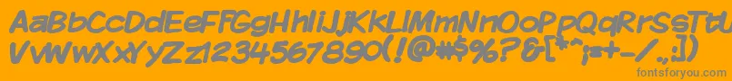 KomikaDisplayBold-Schriftart – Graue Schriften auf orangefarbenem Hintergrund