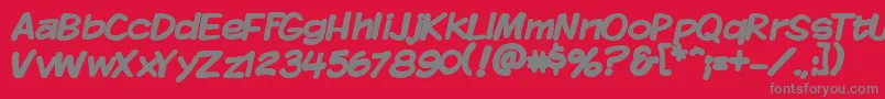 KomikaDisplayBold Font – Gray Fonts on Red Background
