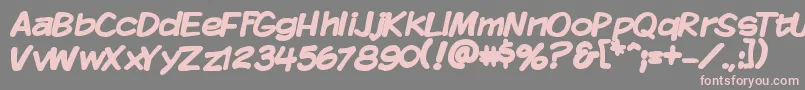 Fonte KomikaDisplayBold – fontes rosa em um fundo cinza