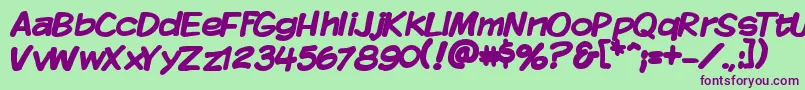 KomikaDisplayBold Font – Purple Fonts on Green Background