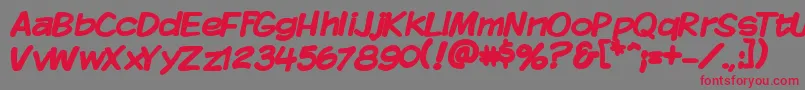 KomikaDisplayBold Font – Red Fonts on Gray Background