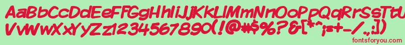 KomikaDisplayBold Font – Red Fonts on Green Background