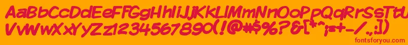 KomikaDisplayBold Font – Red Fonts on Orange Background