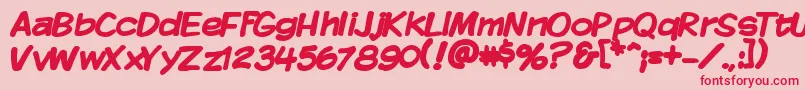 KomikaDisplayBold Font – Red Fonts on Pink Background