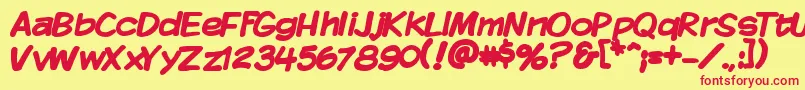 KomikaDisplayBold Font – Red Fonts on Yellow Background