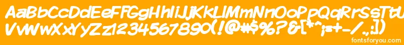 KomikaDisplayBold Font – White Fonts on Orange Background