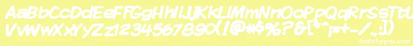 KomikaDisplayBold Font – White Fonts on Yellow Background