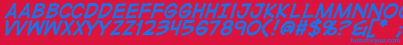 DigistripB Font – Blue Fonts on Red Background