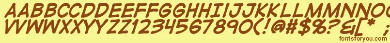 DigistripB Font – Brown Fonts on Yellow Background