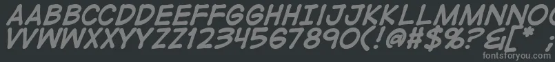 DigistripB-fontti – harmaat kirjasimet mustalla taustalla