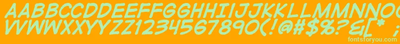 DigistripB Font – Green Fonts on Orange Background