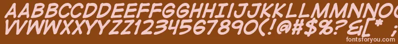 DigistripB Font – Pink Fonts on Brown Background