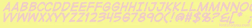 DigistripB Font – Pink Fonts on Yellow Background