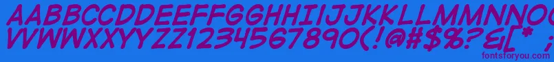 DigistripB Font – Purple Fonts on Blue Background