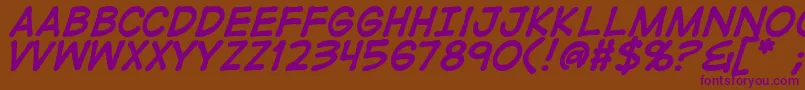 DigistripB Font – Purple Fonts on Brown Background