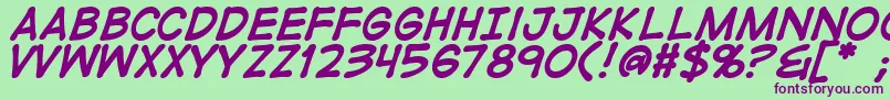 DigistripB Font – Purple Fonts on Green Background
