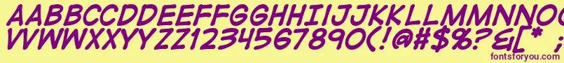 DigistripB Font – Purple Fonts on Yellow Background