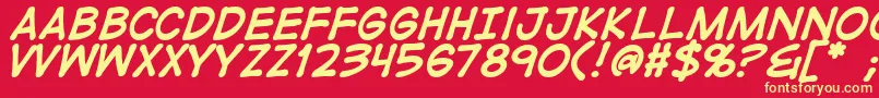 DigistripB Font – Yellow Fonts on Red Background