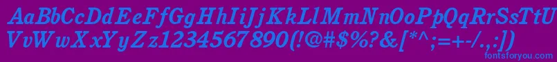 PerspectiveSsiBoldItalic Font – Blue Fonts on Purple Background