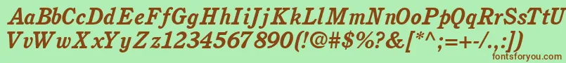 PerspectiveSsiBoldItalic Font – Brown Fonts on Green Background