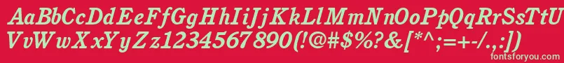 フォントPerspectiveSsiBoldItalic – 赤い背景に緑の文字