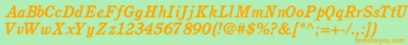 PerspectiveSsiBoldItalic Font – Orange Fonts on Green Background