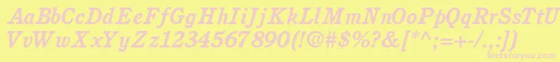 PerspectiveSsiBoldItalic Font – Pink Fonts on Yellow Background