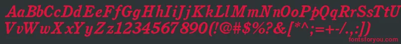 PerspectiveSsiBoldItalic Font – Red Fonts on Black Background