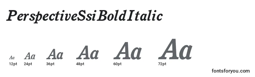 Размеры шрифта PerspectiveSsiBoldItalic