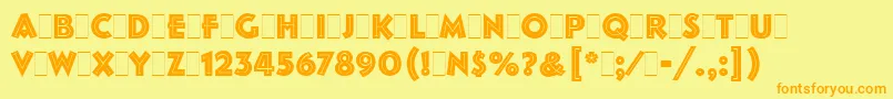 FolliesLetPlain.1.0 Font – Orange Fonts on Yellow Background