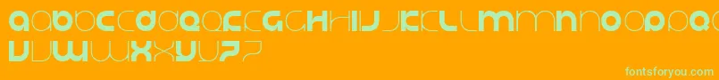 Justifylazy Font – Green Fonts on Orange Background
