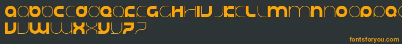 フォントJustifylazy – 黒い背景にオレンジの文字