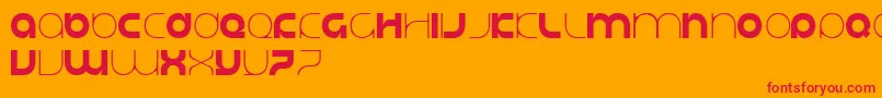 フォントJustifylazy – オレンジの背景に赤い文字