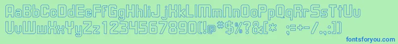 UpsilonHollow Font – Blue Fonts on Green Background