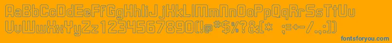UpsilonHollow-Schriftart – Blaue Schriften auf orangefarbenem Hintergrund