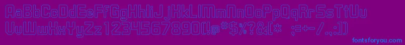 UpsilonHollow-Schriftart – Blaue Schriften auf violettem Hintergrund
