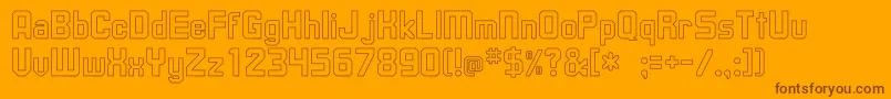 フォントUpsilonHollow – オレンジの背景に茶色のフォント