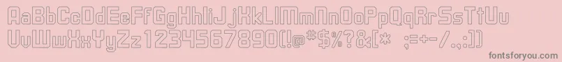 フォントUpsilonHollow – ピンクの背景に灰色の文字